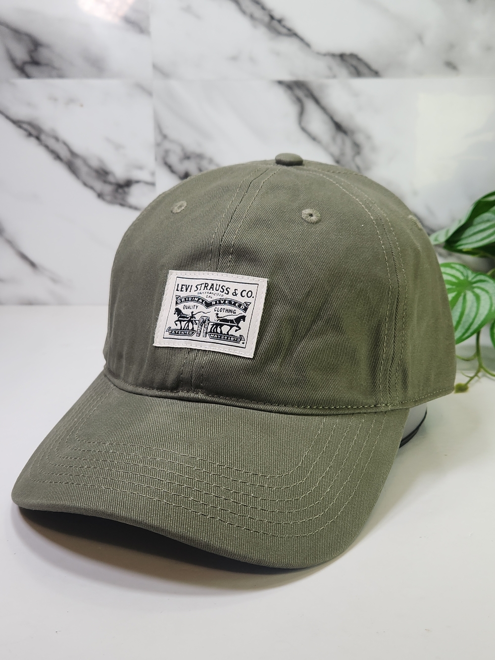 Levi's Cotton Olive Green Baseball Cap Adjustable